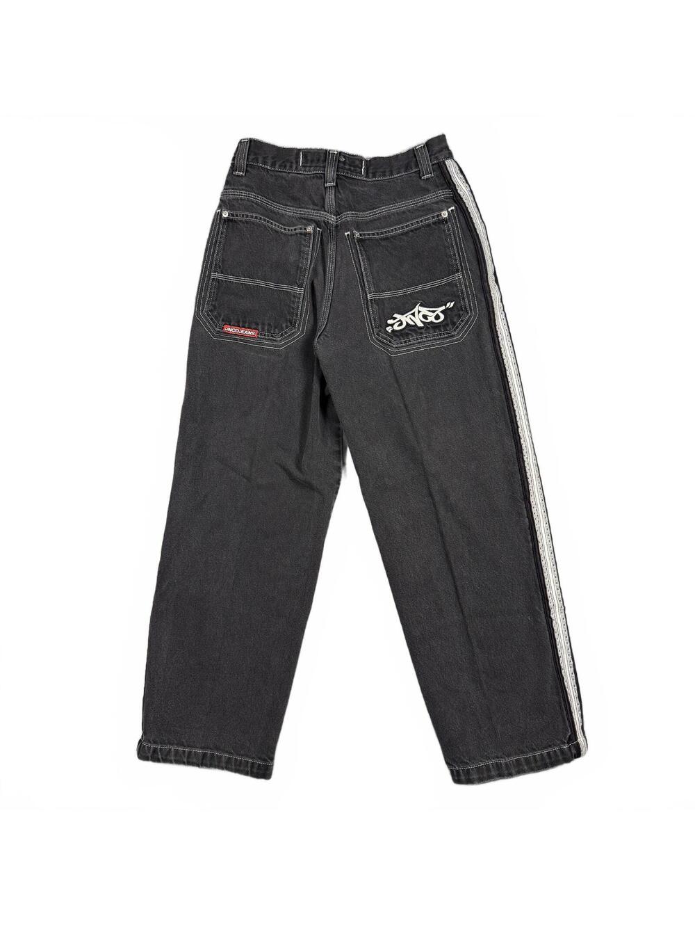 Vintage JNCO Skunk Jeans Black Baggy Womens 28x30 (Youth 16)